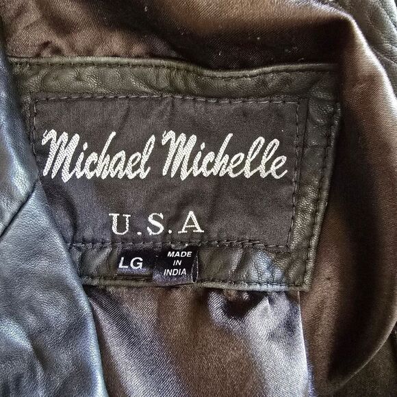 MICHAEL MICHELLE Mens Genuine Leather Jacket Size Large Soft Leather Size Large - Picture 3 of 9